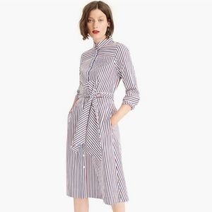 j. crew striped long-sleeved shirtdress size 10
